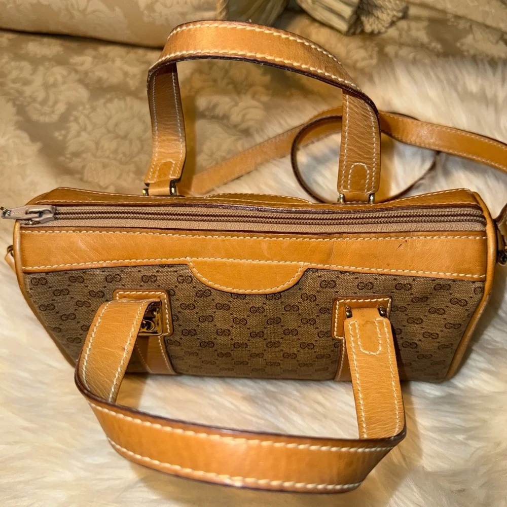 Gucci Micro GG Monogram Vintage Brown Leather Designer Handbag - Picture 10 of 17